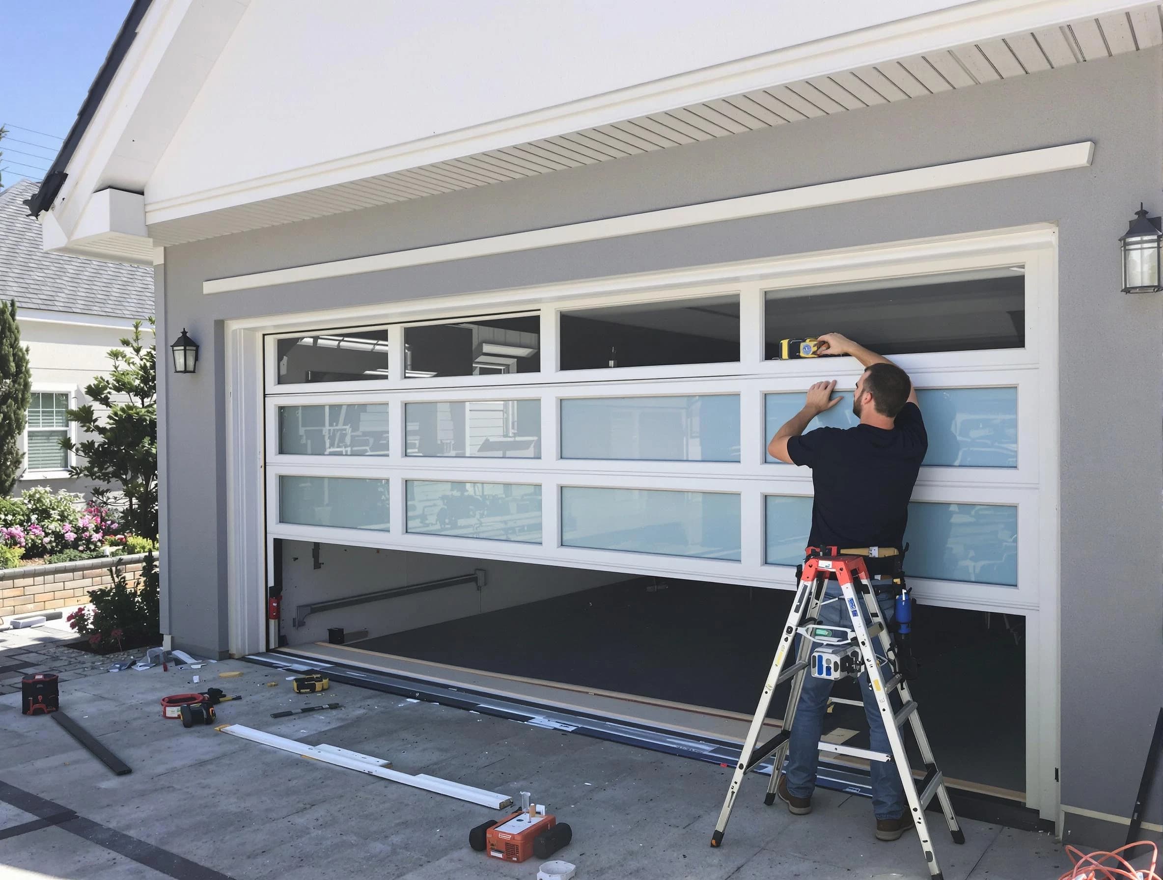 Princeton Garage Door Repair team performing garage door replacement in Princeton